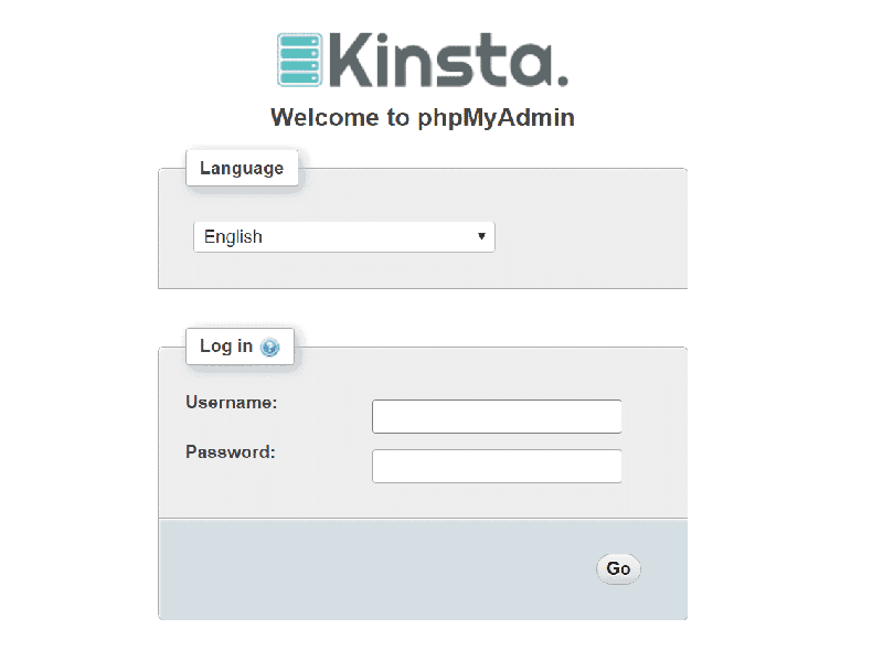 phpMyAdmin login