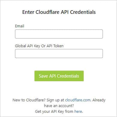 Enter your email address and Cloudflare API token